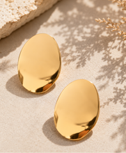Load image into Gallery viewer, Oversized sculptural gold geometric statement earrings from Adore Her Sole.