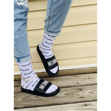 Load image into Gallery viewer, &quot;No Shade&quot;Black Statement Slides-Adore Her Sole

