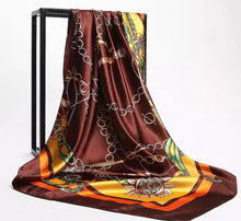 Load image into Gallery viewer, Her Goddess Silk scarf-Adore Her Sole multi-tone scarf, neutral fall accessories, cozy layers, fashion scarves, adore her sole scarf, silk scarf, silk