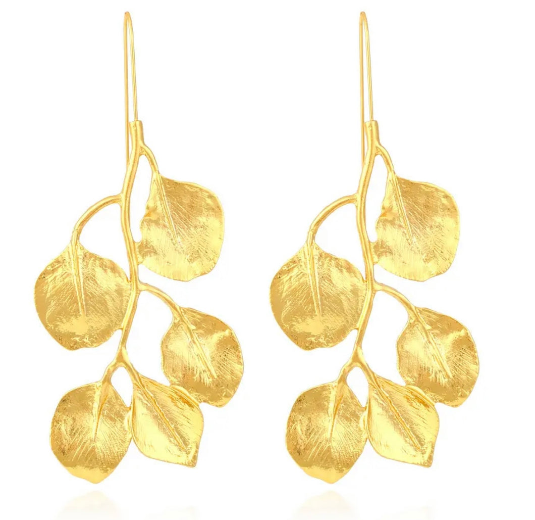 Leah Gold Leaf Earrings