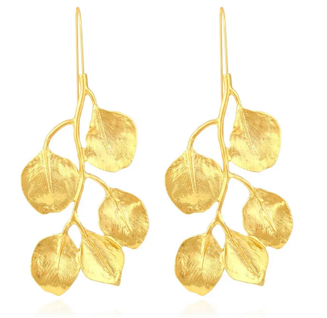 Leah Gold Leaf Earrings