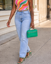 Load image into Gallery viewer, man styling the green In My Bag structured handbag from Adore Her Sole.
