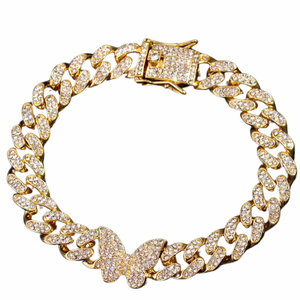 Her Butterfly Cuban Anklet