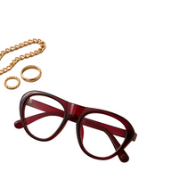 Load image into Gallery viewer, Oversized red Outside Pressure sunglasses with clear lenses from Adore Her Sole.
