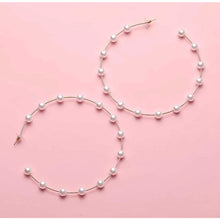 Load image into Gallery viewer, She’s Gracious Pearl Hoop Earrings-Adore Her Sole
