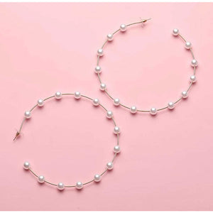 She’s Gracious Pearl Hoop Earrings-Adore Her Sole