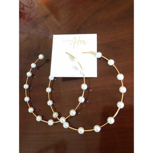 She’s Gracious Pearl Hoop Earrings-Adore Her Sole