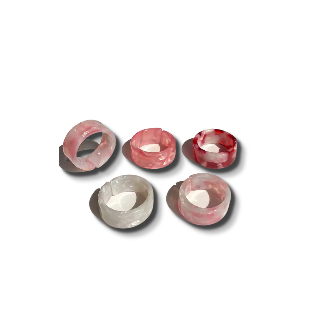 Red Hottie Acrylic  Ring Set