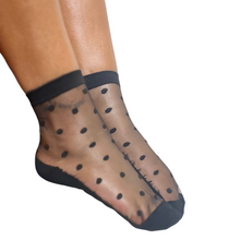 Load image into Gallery viewer, Miss. Polka Dot Sheer Socks
